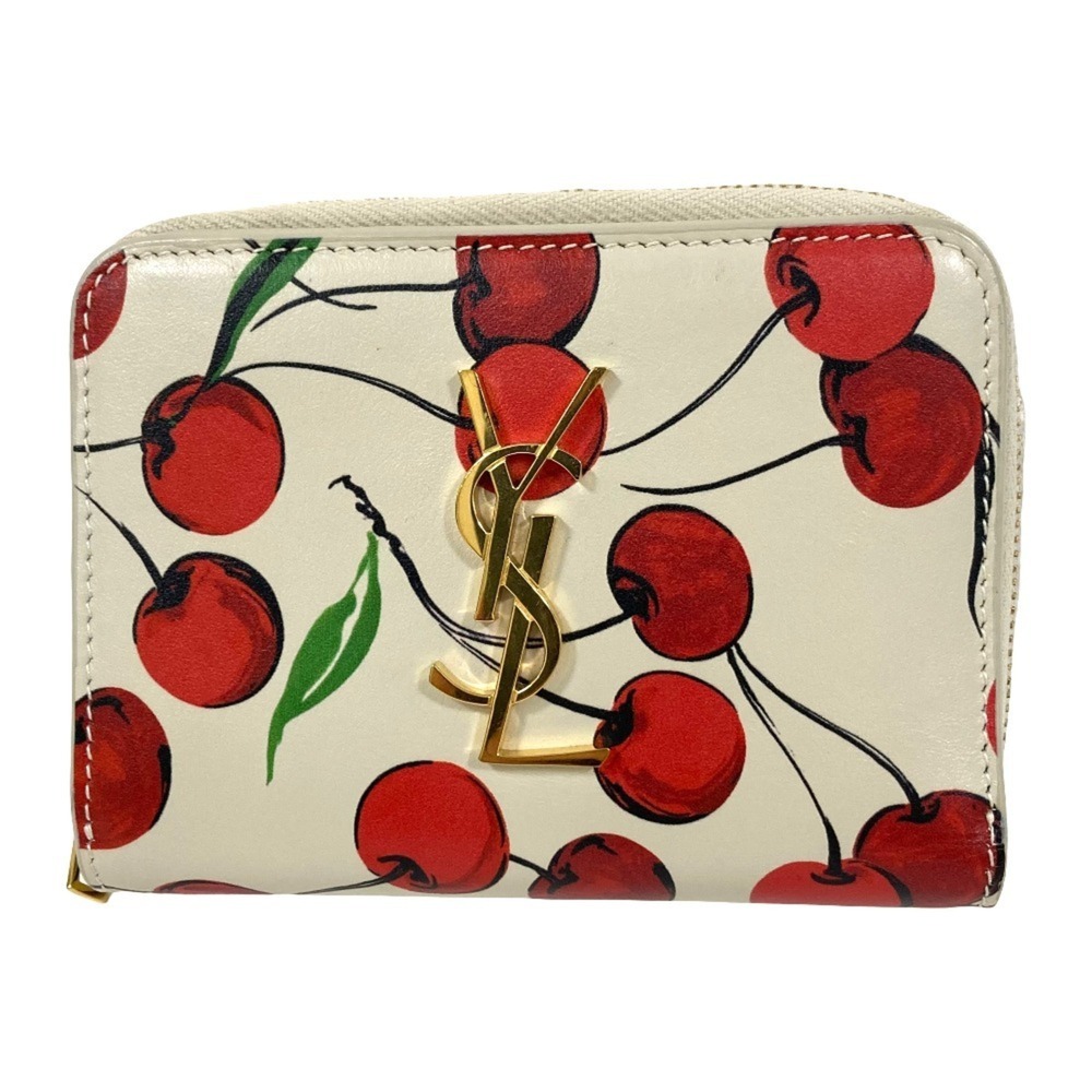 Yves Saint Laurent SAINT LAURENT PARIS Cassandra Logo Cherry Compact Wallet (...